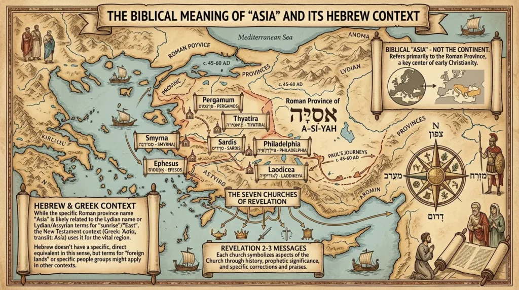 Asia Map Meaning in the Bible Hebrew Meaning