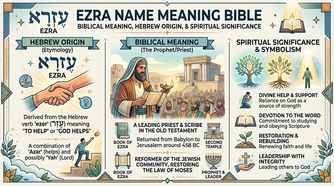 Ezra Name Meaning Bible: Hebrew Origin