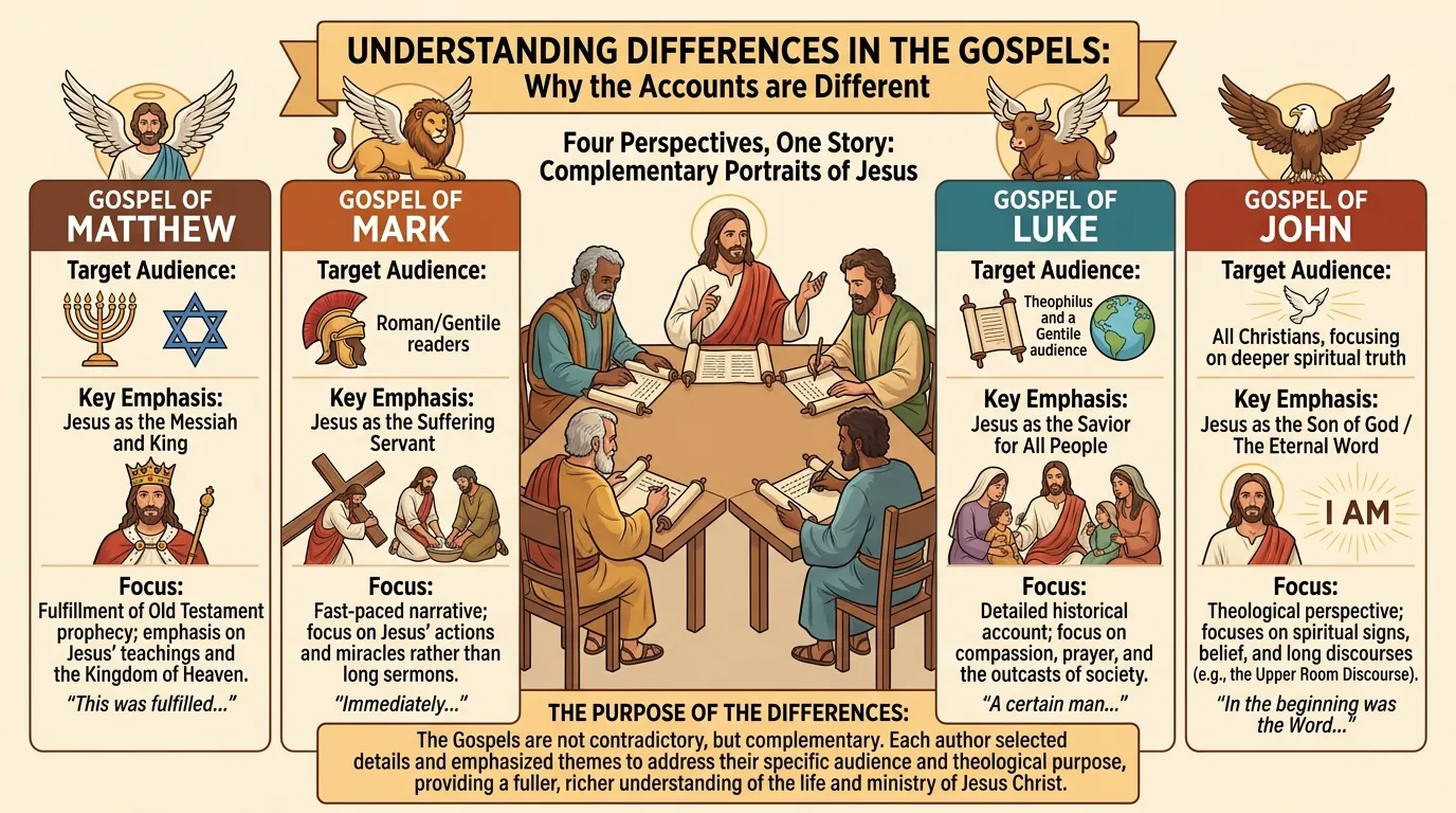 Differences in the Gospels Meaning in the Bible